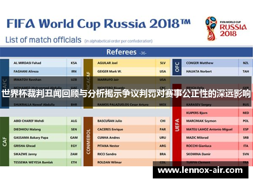 世界杯裁判丑闻回顾与分析揭示争议判罚对赛事公正性的深远影响