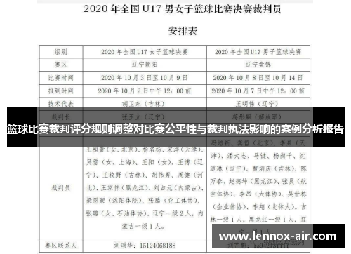 篮球比赛裁判评分规则调整对比赛公平性与裁判执法影响的案例分析报告